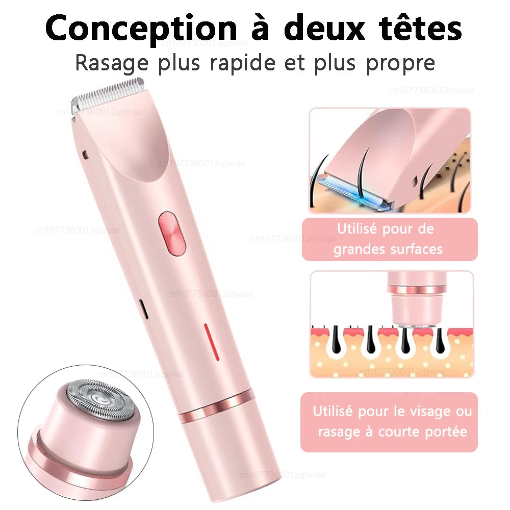 Rasoir à double tête rechargeable